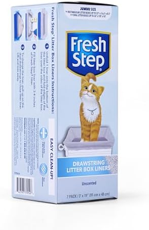 Fresh Step Drawstring Cat Litter Liners, 3 ft x 19 in