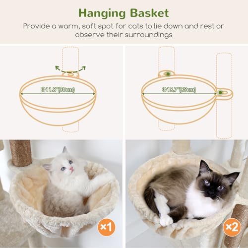Globlazer Large Cat Tree, 80in Tall Climbing Tower