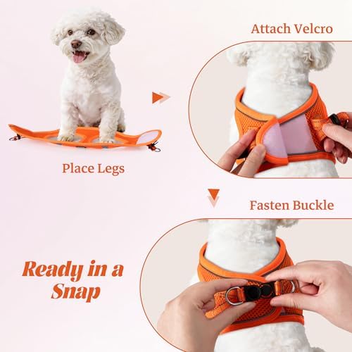 No Pull Dog Puppy Harness and Leash Set Reflective Mesh Vest Small