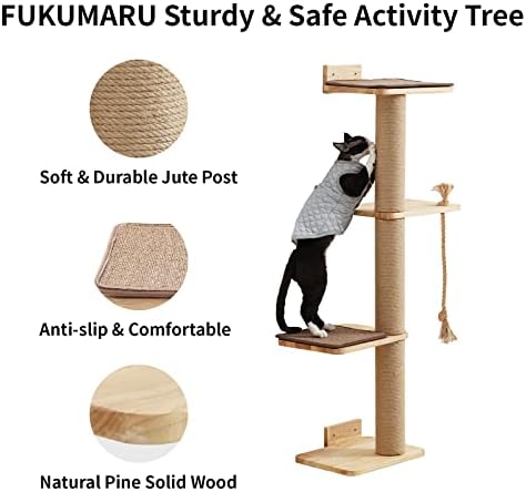 FUKUMARU Cat Scratching Activity Tree Wall Mounted