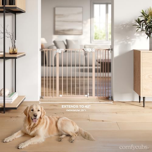 Comfy Cubs Baby Safety Gate Adjustable 42"x1.9"x30" Blush Pet Gate