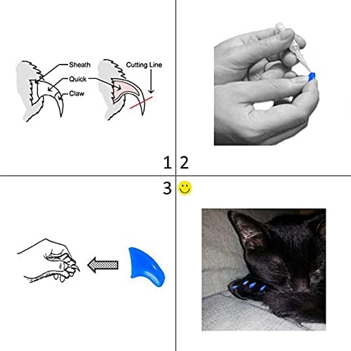 40 Pack Soft Nail Caps for Cat Claws White Small