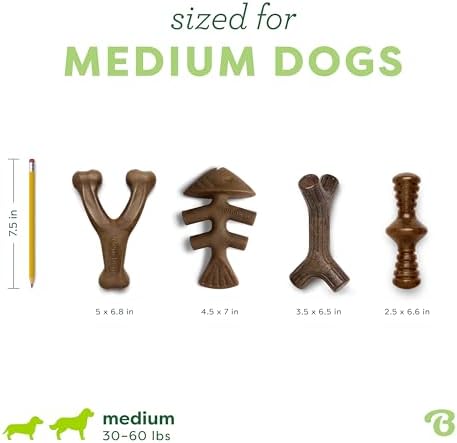 Benebone Medium 4-Pack Dog Toys