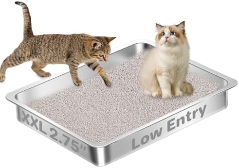 Low Entry Stainless Steel Cat Litter Box