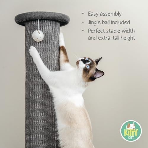 Kitty City Tall Sisal Cat Scratching Post, 32” Durable Scratcher
