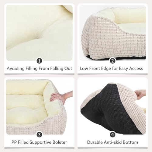 MIXJOY Dog Beds for Medium Dogs Washable, Rectangle Pet Bed Medium Size Dog