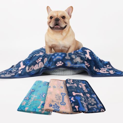 Luciphia 3 Pack Soft Fleece Dog Blankets