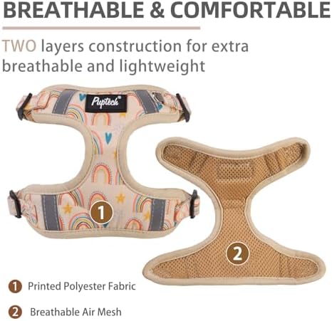 PUPTECK Dog Harness and Leash Set Medium Sized, Step in No Pull Adjustable