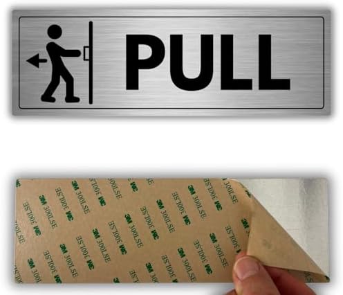 Pull Door Sign - 3x9 Inch - Aluminum - Pull to Open Exit Doorway