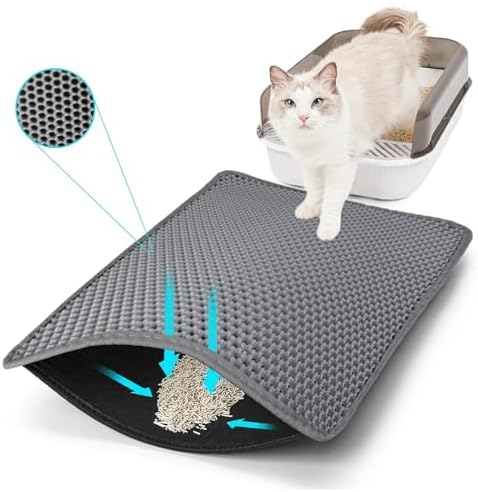 Cat Litter Mat 35"x24", Double Layer Waterproof Litterbox Mat