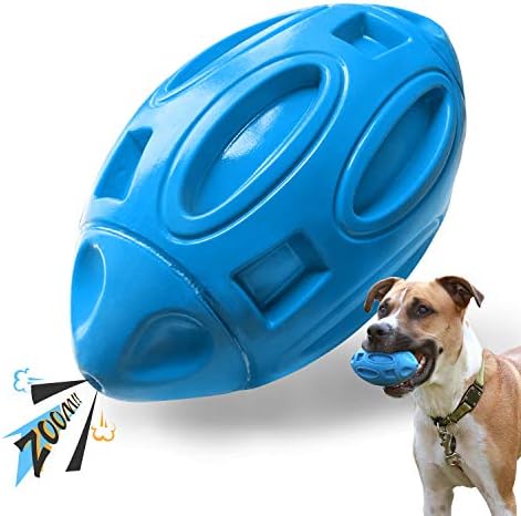EASTBLUE Dog Toys for Aggressive Chewers, Indestructible Squeaky Football