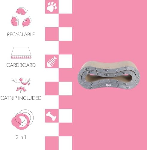 CSR1014E Suvi 26" Modern Cardboard Infinity 2-in-1 Lounge Bed Cat Scratcher