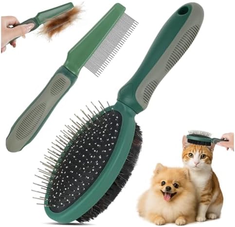 2PCS Pet Grooming Brush and Deshedding Comb Tools