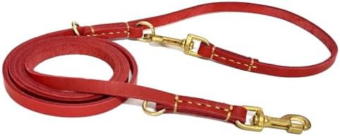 Soft Multi-Function 6 in 1 Leather Training Walking Leash, Hands Free, Crossbody