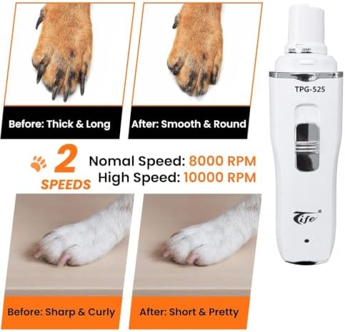 Tife Dog Nail Grinder with 2 LED Lights
