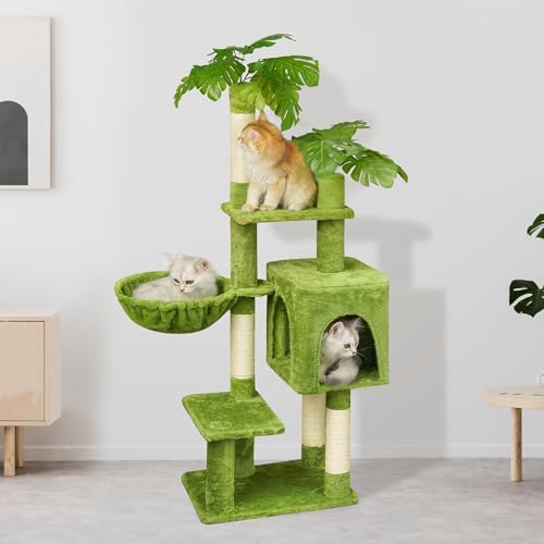 Meecal Green Cat Tree, 47-Inch Cat Tower