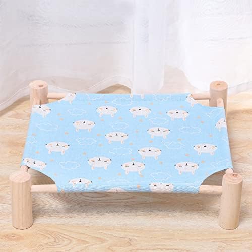 Pozico Cat & Dog Hammock Bed – Wooden Elevated Pet Cot