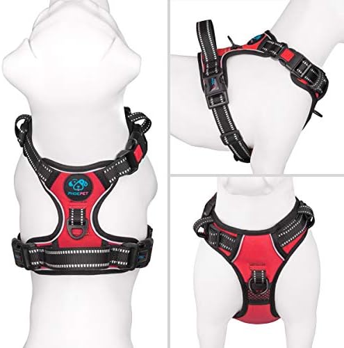 PHOEPET No Pull Dog Harness Medium Reflective Front Clip Vest