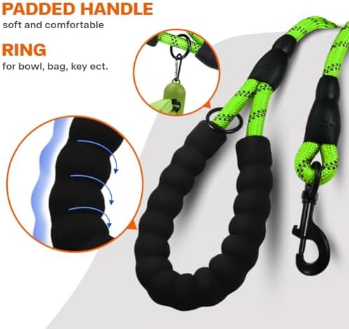 Taglory Rope Dog Leash for Small Medium Dogs, 6 FT Padded Handle