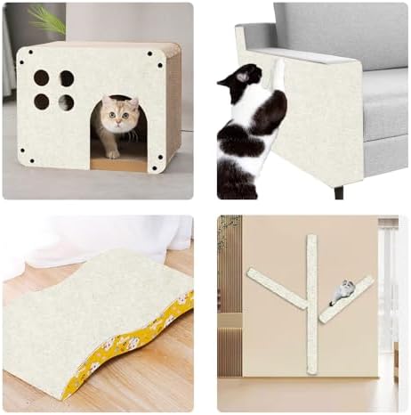 SREBAY Cat Scratch Couch Furniture Protector, Self-Adhesive Scratch Pad