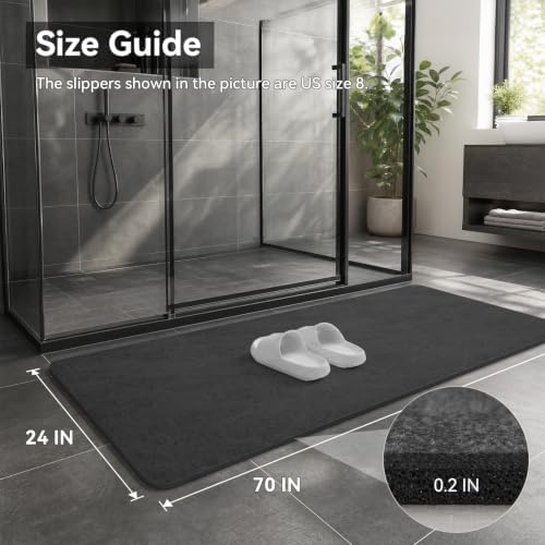 MontVoo -Bath Mat Rug-Rubber Backing Non Slip Quick Dry Absorbent Thin Bathroom