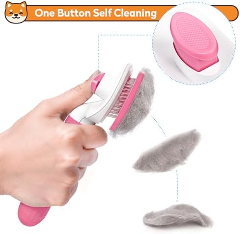 Dog & Cat Brush, Self Cleaning Slicker Brush