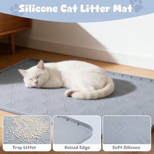 JUJOMAT Cat Litter Box Mat