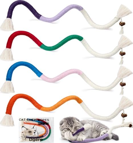 Cat Chew Ropes 4Pcs, Safe Cat Chew Toys