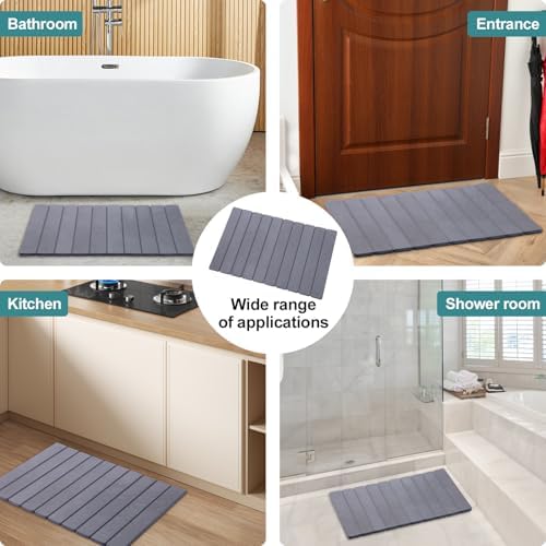 Foldable Stone Bath Mat, Quick-Drying Diatomite Bath Mat