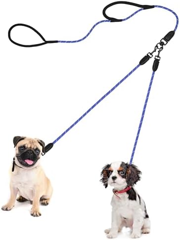 PetBonus Rope Double Dog Leash, No Tangle Dual Leash