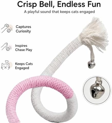 4-Pack Cat Toys for Indoor Cats, Woven Cotton Rope Toys
