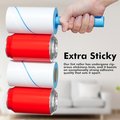 1000 Sheets Lint Rollers for Pet Hair Extra Sticky, 5 Handles, 10 Rollers
