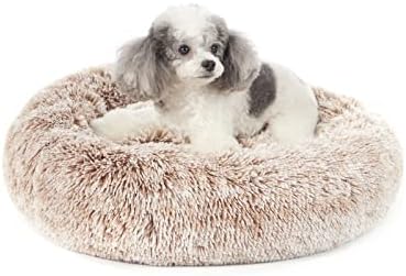 Bedfolks Calming Fluffy Donut Dog Bed