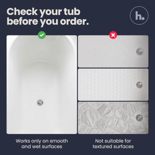 homerella Bathtub Mat Non Slip 28x16 Shower Mat Non Slip Anti Mold BPA Free
