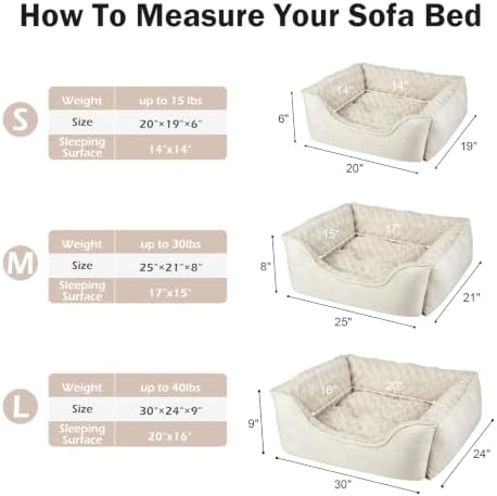JOEJOY Rectangle Dog Bed for Large Medium Small Dogs