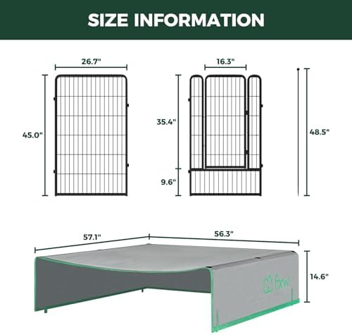 FXW Rollick Dog Playpen with Sun Shade, 16 Panels