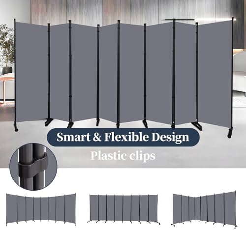 Room Divider 6 Panel-176''Wide Folding Privacy Screen, Large Partition Wall