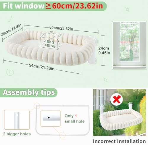 Sunhoo Foldable Cat Window Perch, Large Suction Cup Kitty Hammock