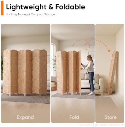 JOSTYLE Outdoor Privacy Screen 6-Panel Folding Room Divider Space Partition