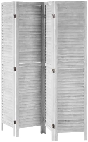 VEVOR Wood Room Divider, 4 Panel Folding Privacy Screen, 66.9 Inches Tall