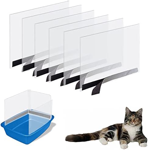 Oncpcare 6 Pack Cat Litter Box Pee Shields, High Side Open Top Kitty Pan Shield