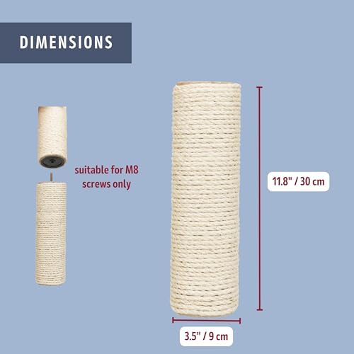 TRIXIE Replacement Sisal Post for Cat Scratching Posts, Backup Scratcher for