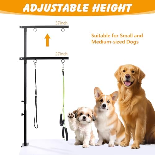 ondware Dog Grooming Arm with Hammock, Adjustable 27-37", Dual Clamp