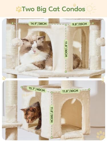Taoqimiao Tall Cat Tree, 76In XL Cat Tower