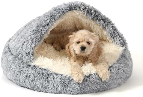 NOYAL Hooded Donut Bed, Calming Cave