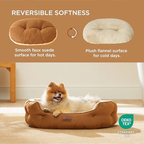 Bedsure Small Dog Bed Washable, Round Cat Beds