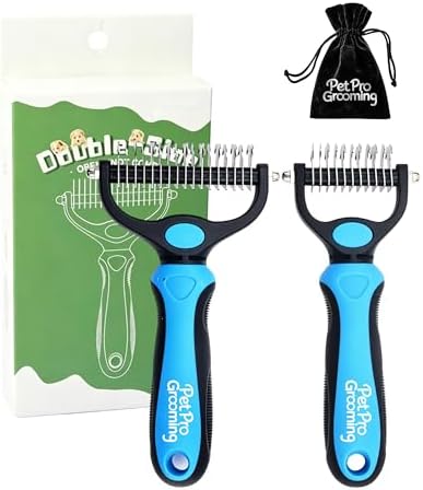 Tool, 2-In-1 Double-Sided Grooming Tool, Pet Shedding Remover Rounded-Tooth Comb