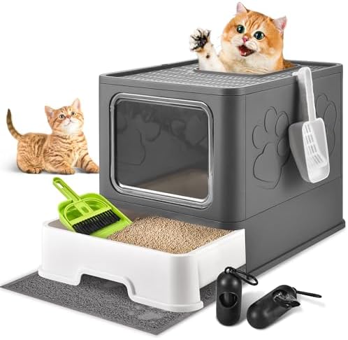Covered Cat Litter Box, Extra Large Drawer Design