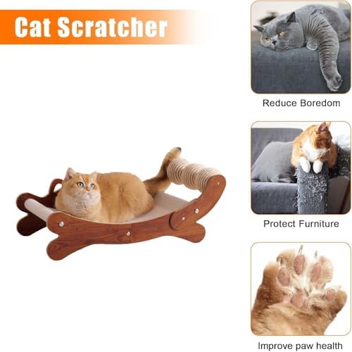 Cat Scratch Pad with Replacement Scratching Felt, Large Cat Scratcher Bed