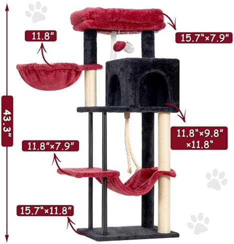 Gitelsnour Cat Tree, 43.3'' Cat Tower